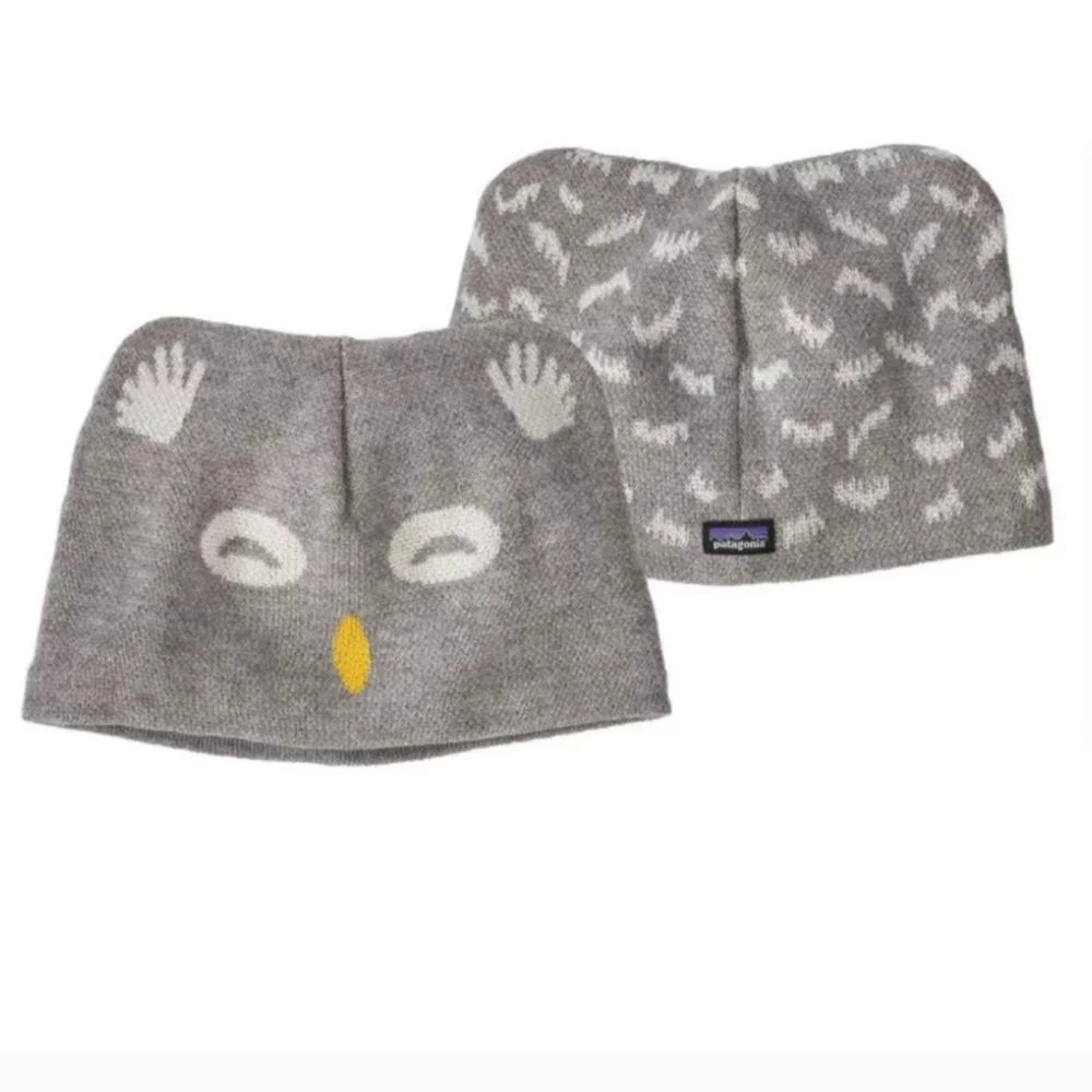 Patagonia Baby Animal Friends Beanie - Owl - 18-24 Months Grey